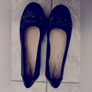Clarks Black Flats, W US 10